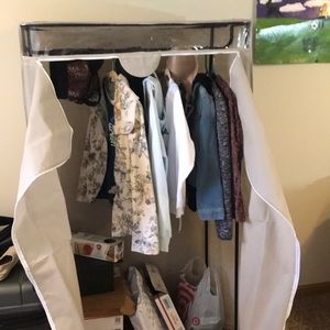 All clothes that I re sell are in these clothes closet. My home is smoke free